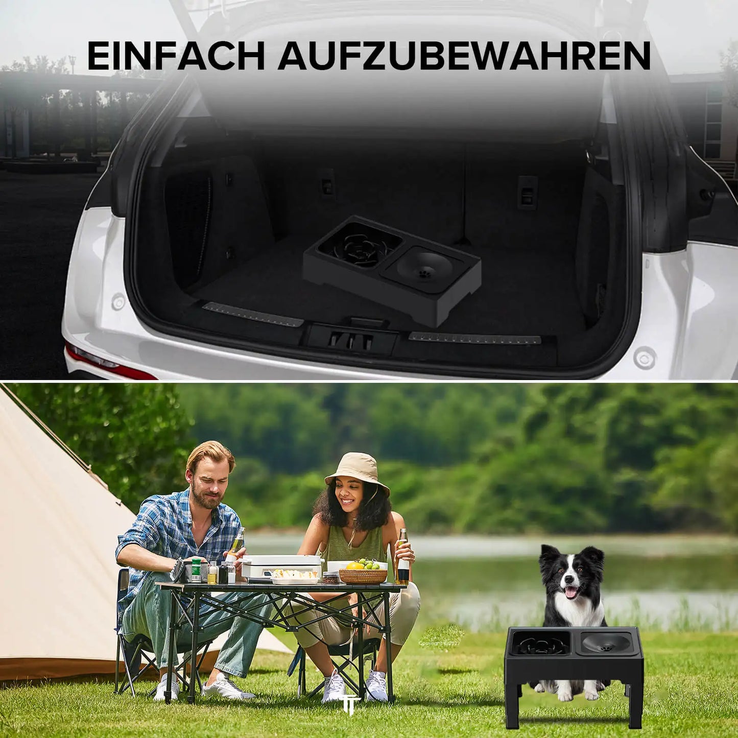 Amicura 2-in-1 Napfstation – Höhenverstellbar, auslaufsicher & gemütlich durchdacht