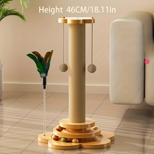 Interactive scratching fun with rotating platform – for play, exercise &amp; claw care