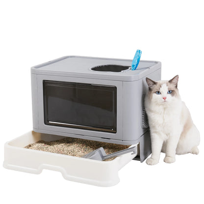 Foldable cat litter box with massage function – practical, space-saving &amp; lovingly designed