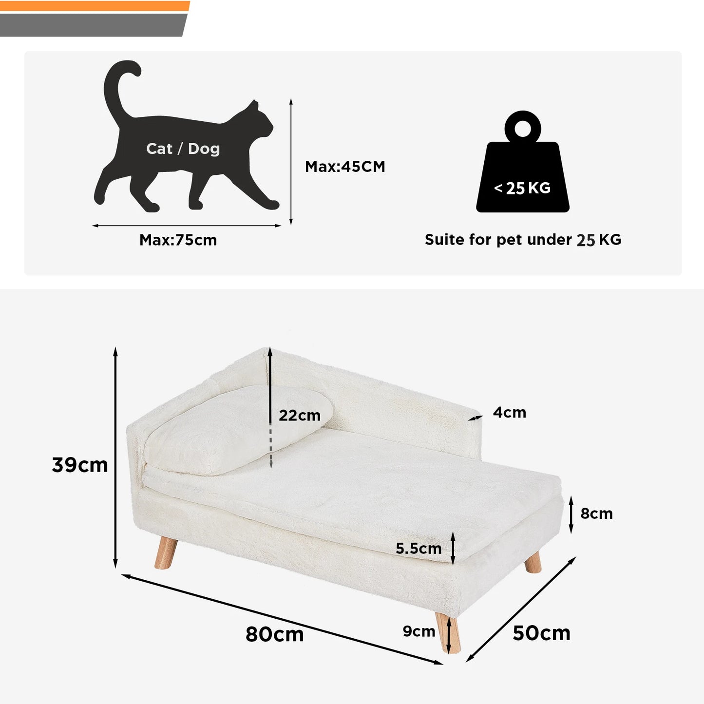 Raised pet bed with wooden legs – comfort &amp; style for your furry friend