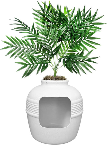 Hidden cat litter box with plant: Function meets style 