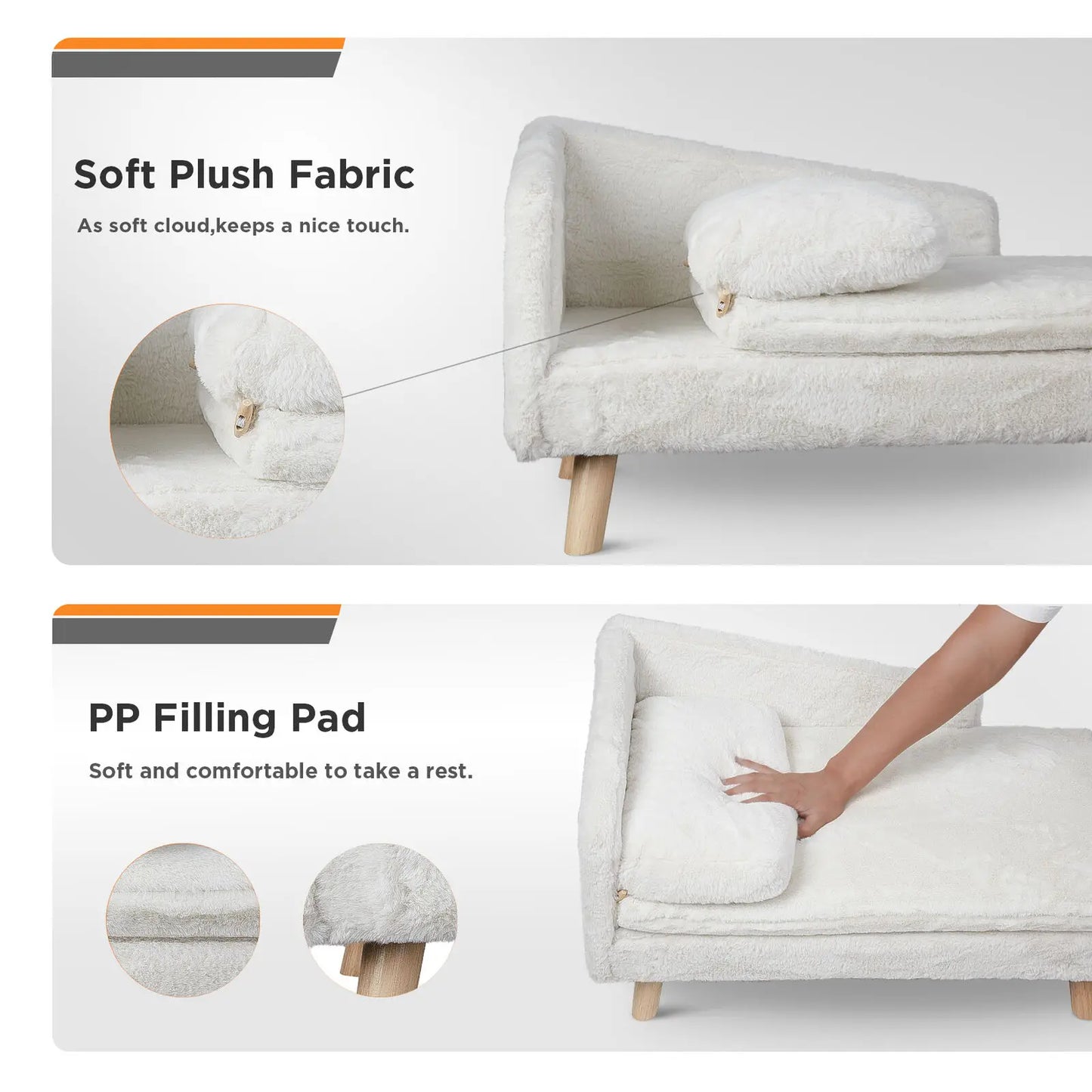 Raised pet bed with wooden legs – comfort &amp; style for your furry friend