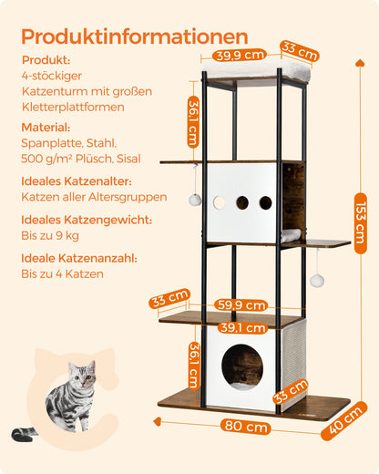 FEANDREA cat tree with cuddly factor – style meets purring comfort