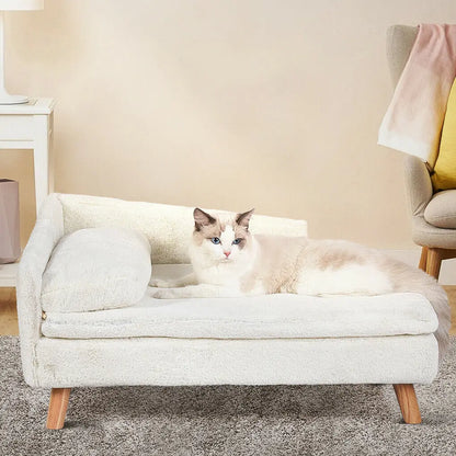 Raised pet bed with wooden legs – comfort &amp; style for your furry friend