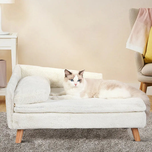Raised pet bed with wooden legs – comfort &amp; style for your furry friend