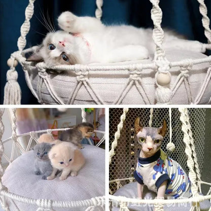 Cat Hammock – Cotton Rope Swing for Cozy Cat Moments