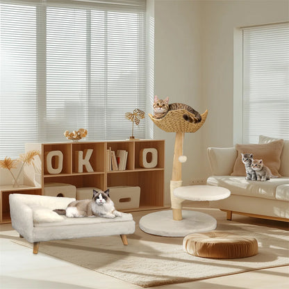 BINGOPAW natural wood cat tree – play, rest &amp; style in one