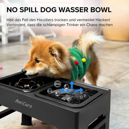 Amicura 2-in-1 Napfstation – Höhenverstellbar, auslaufsicher & gemütlich durchdacht