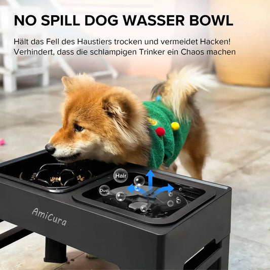 Amicura 2-in-1 Napfstation – Höhenverstellbar, auslaufsicher & gemütlich durchdacht
