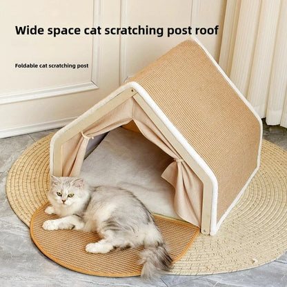 🐾 LEWEN Winter Cat House with Scratching Area – Cuddling, Sleeping &amp; Sharpening Claws in One