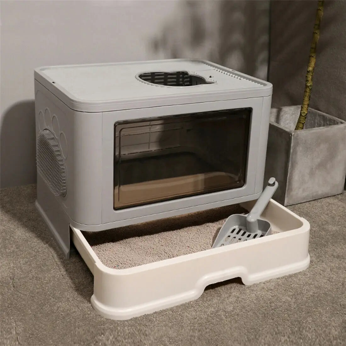 Foldable cat litter box with massage function – practical, space-saving &amp; lovingly designed