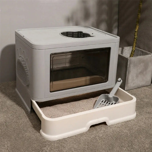 Foldable cat litter box with massage function – practical, space-saving &amp; lovingly designed