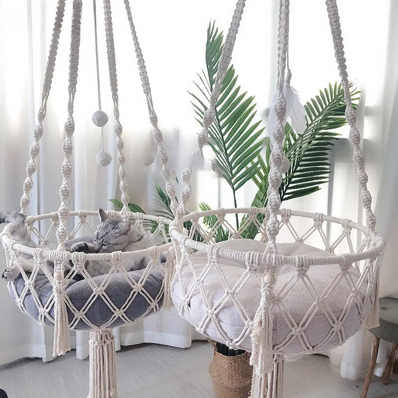 Cat Hammock – Cotton Rope Swing for Cozy Cat Moments