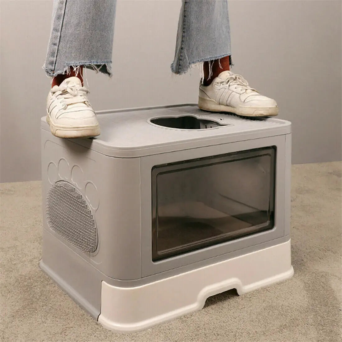 Foldable cat litter box with massage function – practical, space-saving &amp; lovingly designed