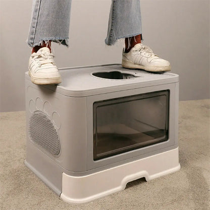 Foldable cat litter box with massage function – practical, space-saving &amp; lovingly designed