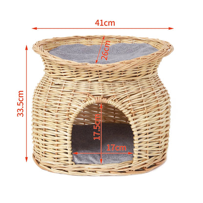 Two-story rattan cat house – for relaxation &amp; fun