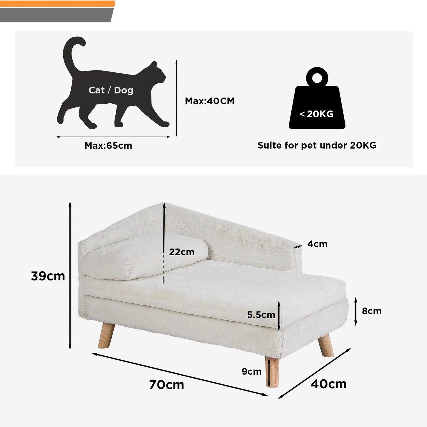 Raised pet bed with wooden legs – comfort &amp; style for your furry friend