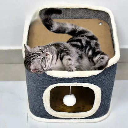 Cat bed with cave &amp; soft cushion – The perfect retreat for your cat
