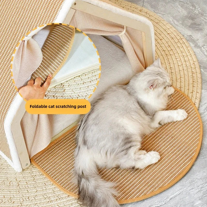 🐾 LEWEN Winter Cat House with Scratching Area – Cuddling, Sleeping &amp; Sharpening Claws in One