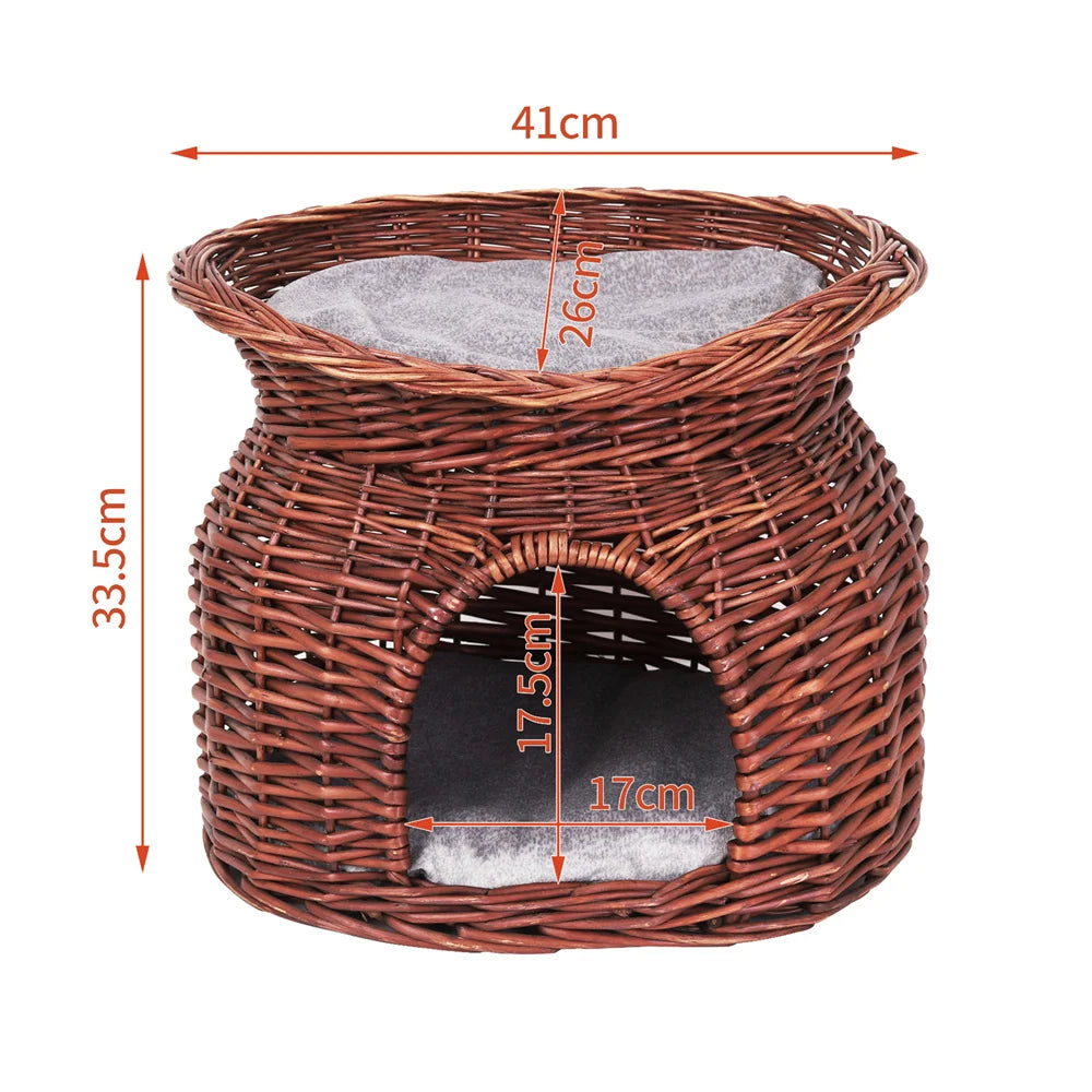 Two-story rattan cat house – for relaxation &amp; fun