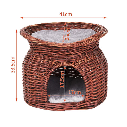Two-story rattan cat house – for relaxation &amp; fun